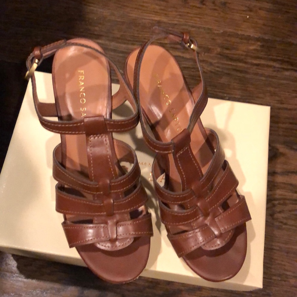 Franco Sarto brown sandlewood wedge heel